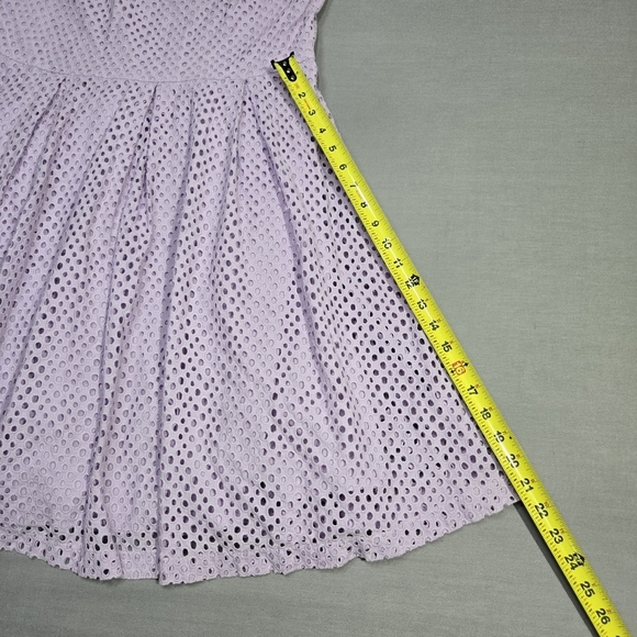 Betsey Johnson Lavender Eyelit Dress Size‎ 12, Cut out Summer Dress - Picture 10 of 14